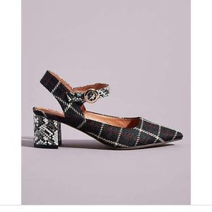 Mary Jane Plaid Slingback Heels